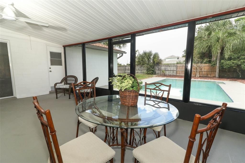 Newly screened Patio.  New Ceiling Fan