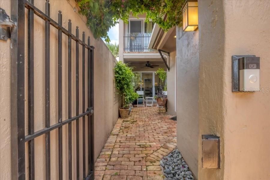 Walk way to front door gated