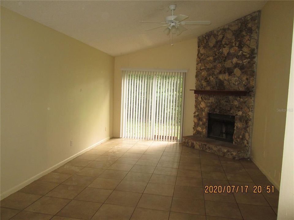 Living room with fireplace