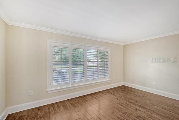 Elegant wood floors and stylish crown molding