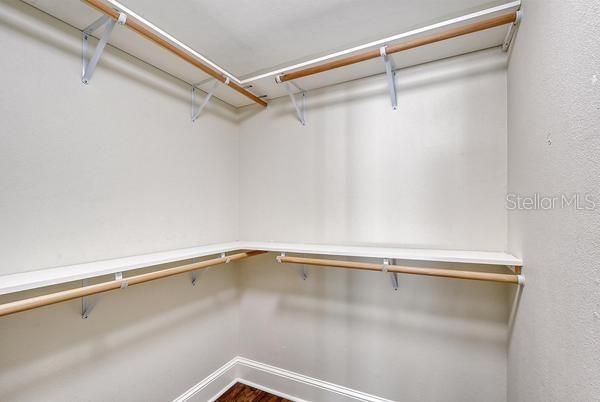 Roomy walk-in Master suite closet.