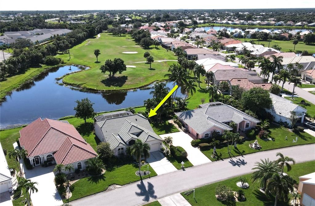 Front aerial view of home and location