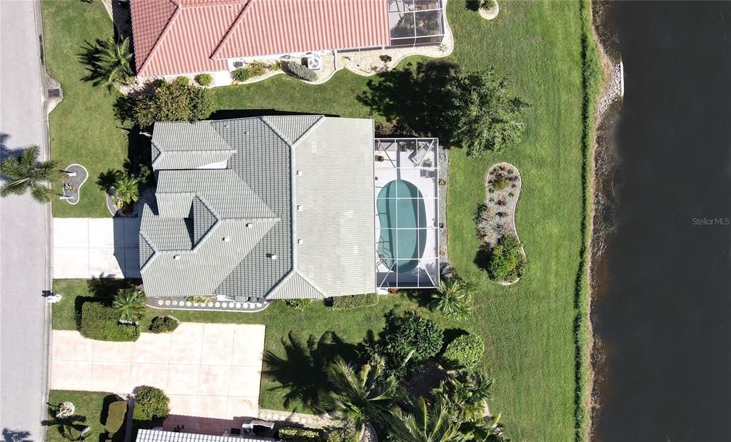 Aerial view of home and lot