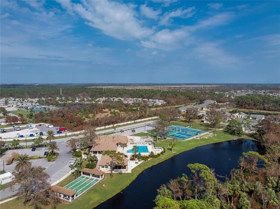 Aerial of the centrally located amenities