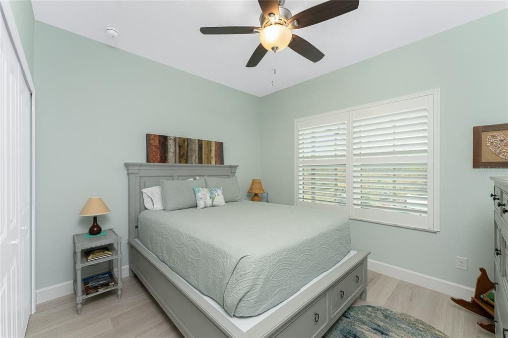 Bedroom #3 has ceiling fan with overhead light