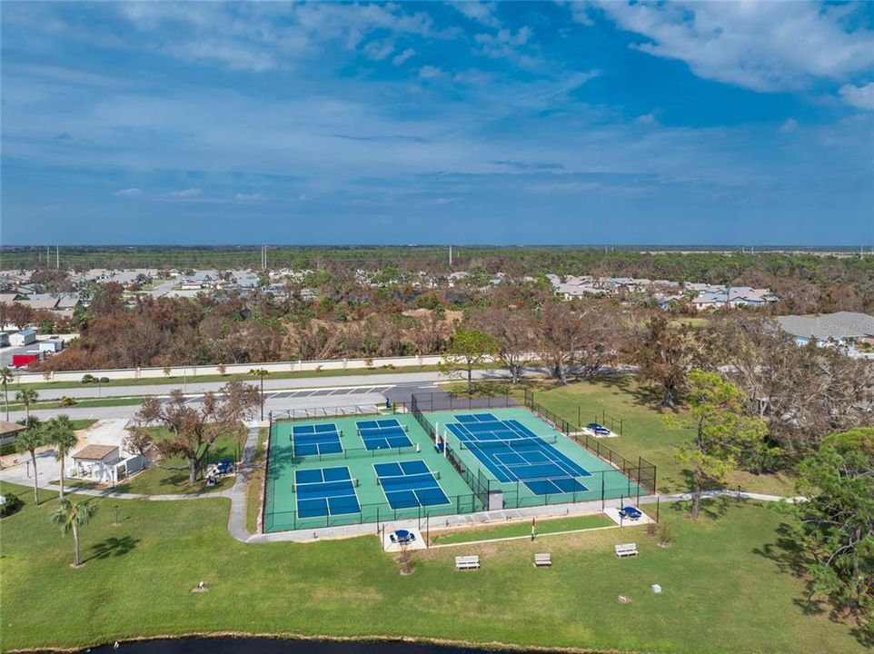 Another aerial view of the courts