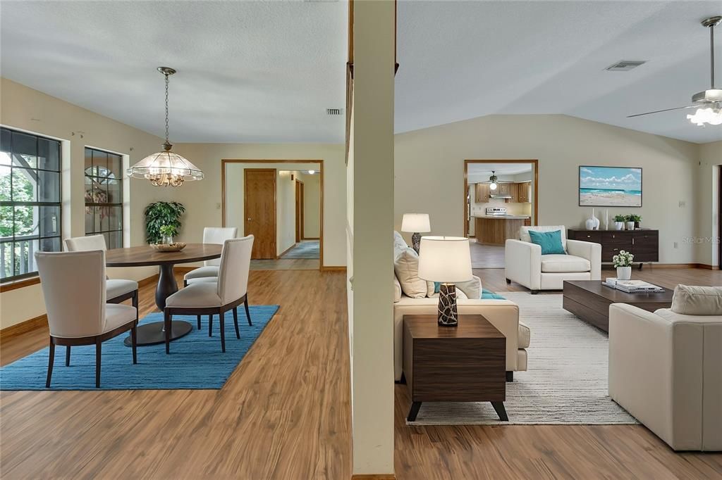 Formal Dining and Great Room Staged