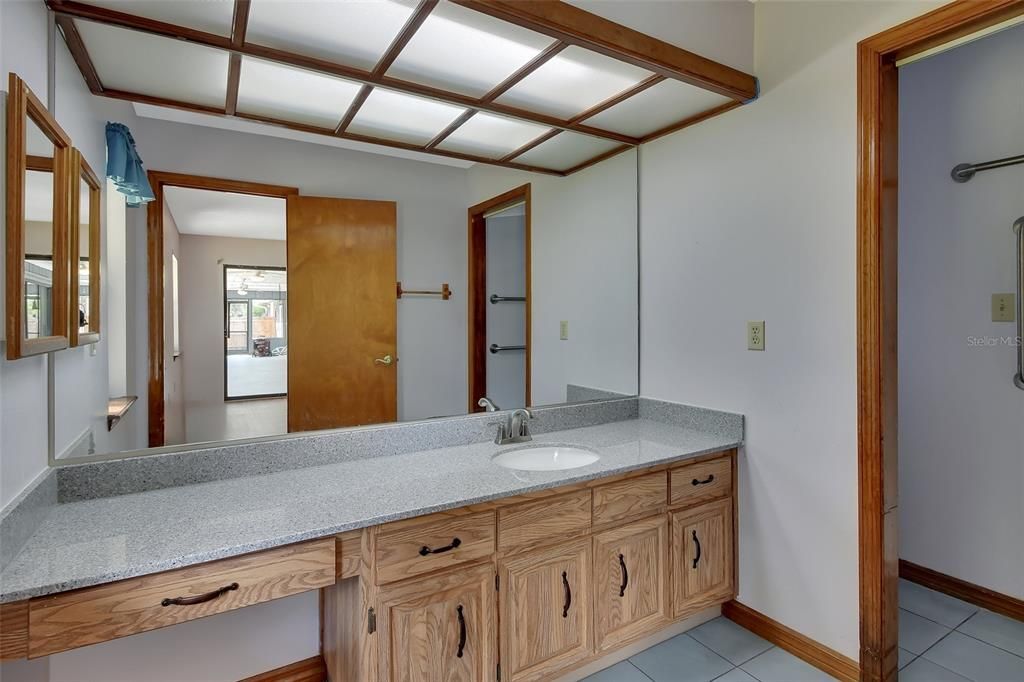 Ensuite bathroom, new cultured marble vanity