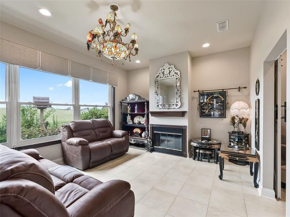 Family rm w/Wood burning fireplace