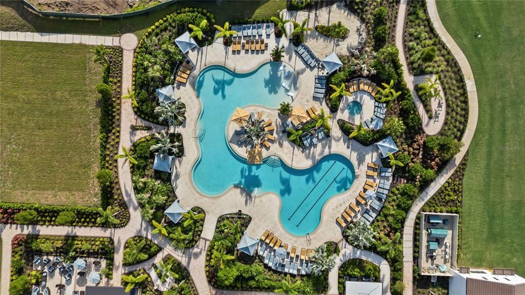 Resort Style Pool with Cabanas