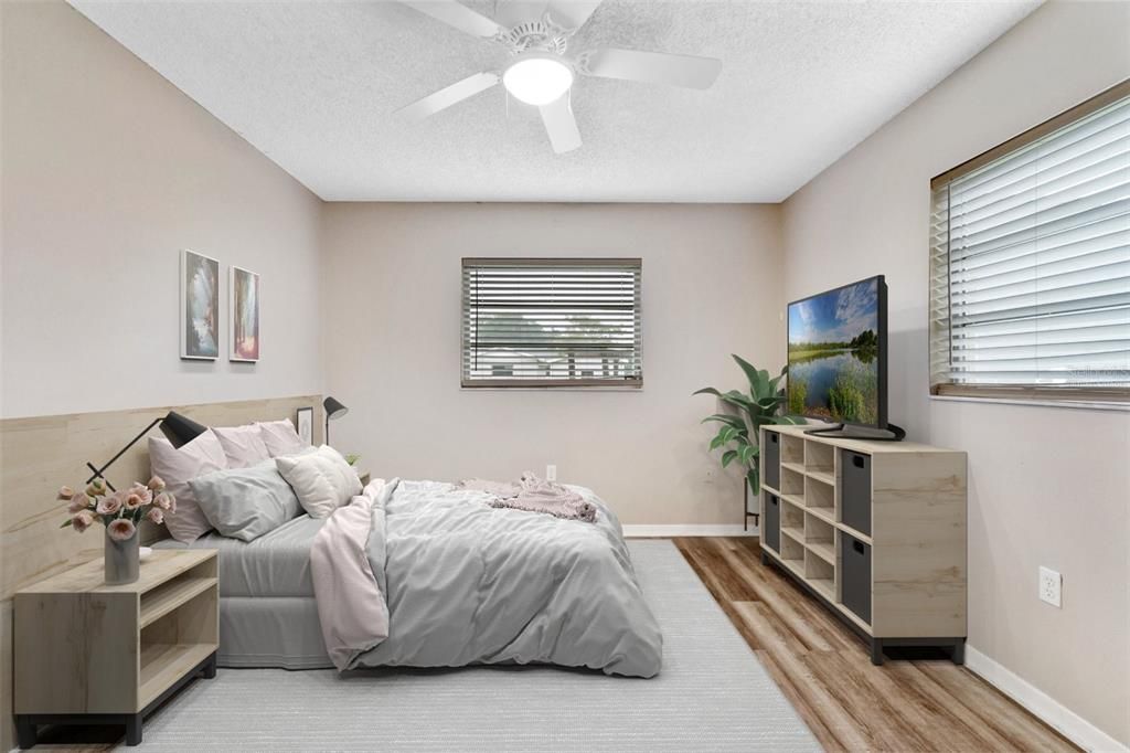 Virtually staged bedroom