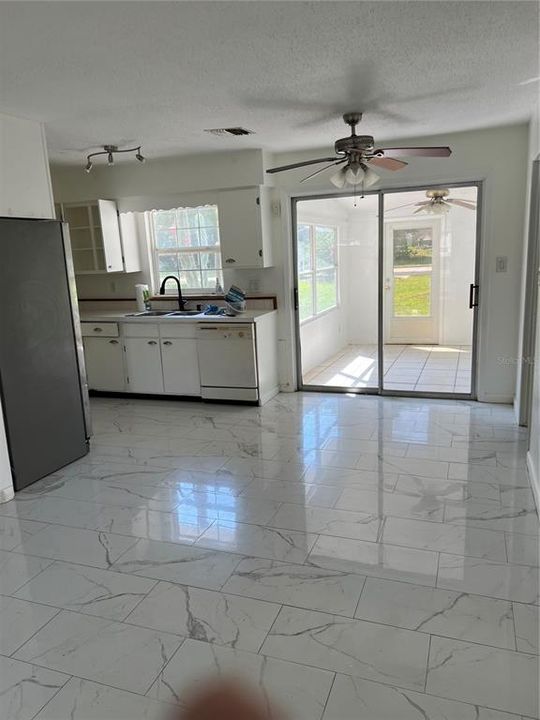 Living room into Kitchen