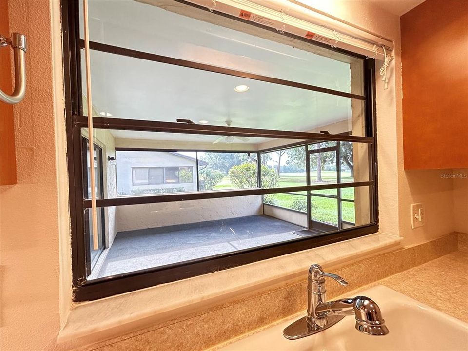 kitchen with view to lanai