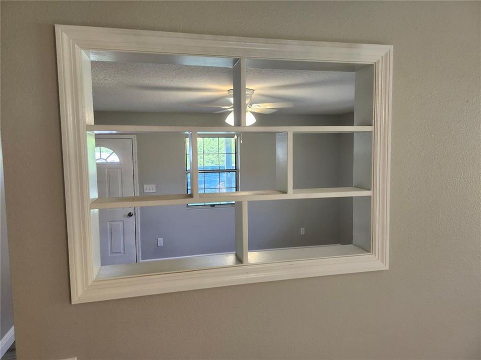 Wall shelf between Dining and Living Room