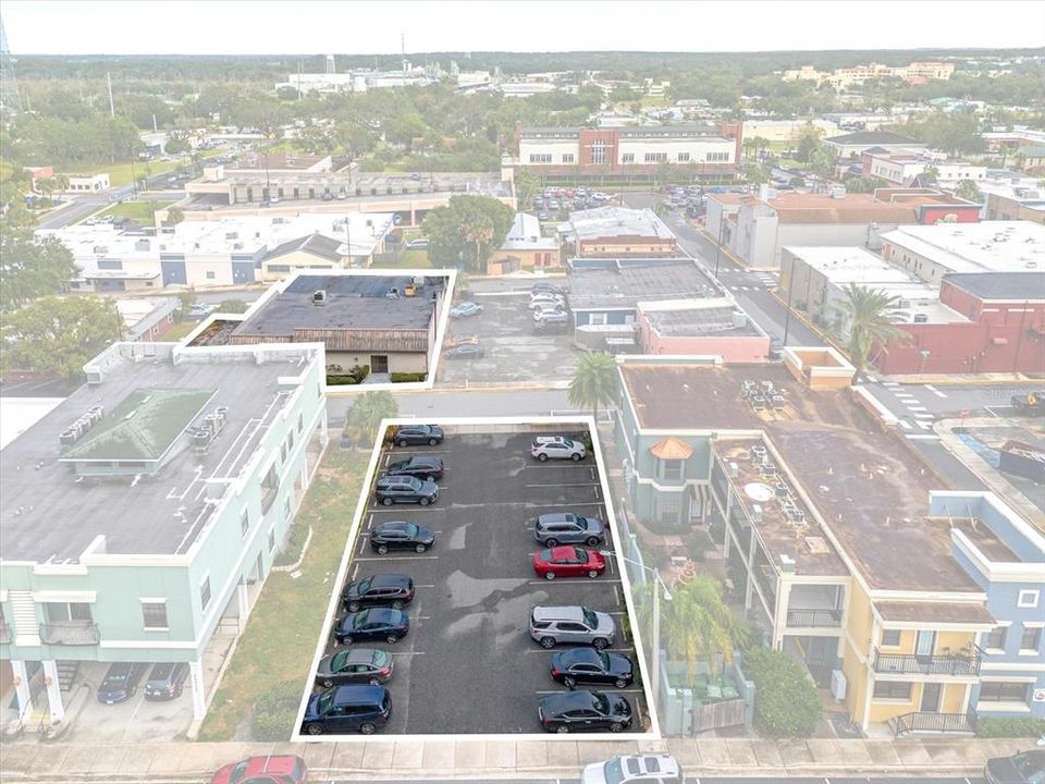 Dedicated parking and building outlined