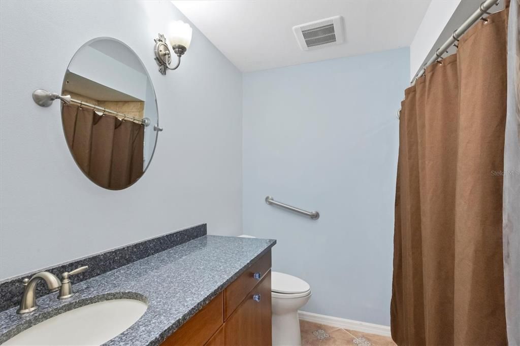 Guest bathroom with large shower