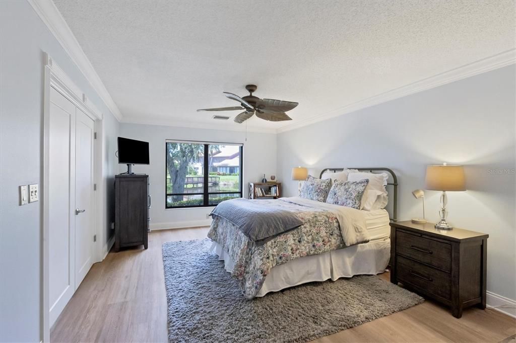 Primary bedroom overlooking the lake