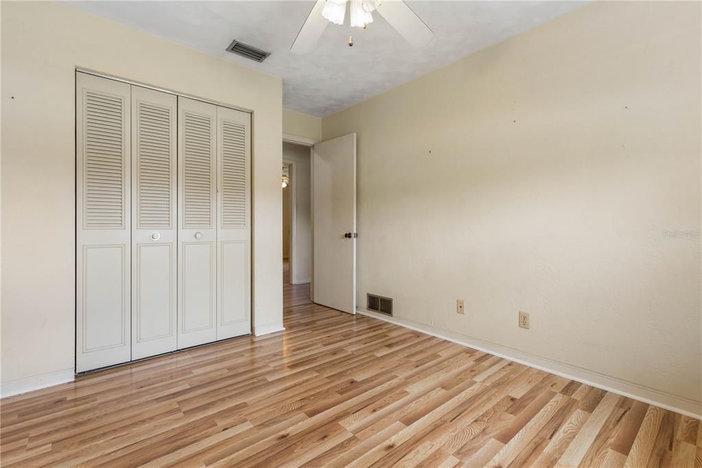 Bedroom 2 with Large Closet and Fan