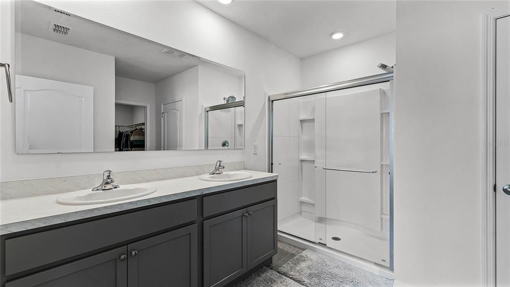 Primary Bathroom Double Vanity Sinks/Shower