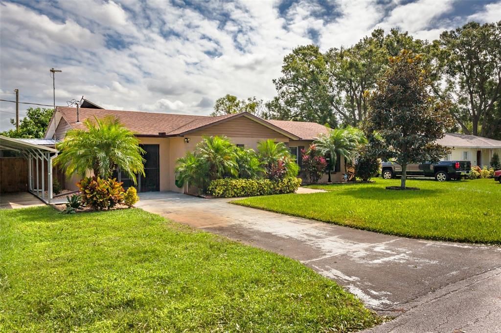 Front view of home and beautiful landscaping