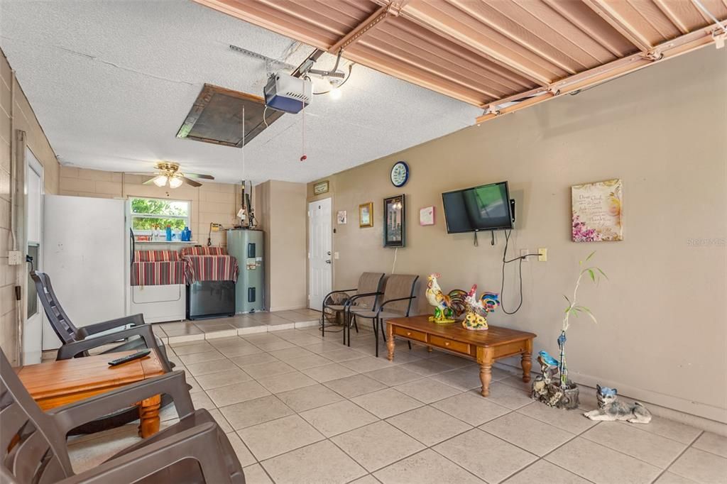 Garage with laundry