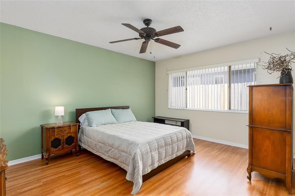 Master bedroom has a walk in closet and a linen closet.