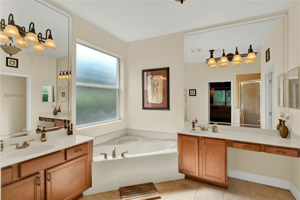 Primary On Suite Bath with Two Vanities