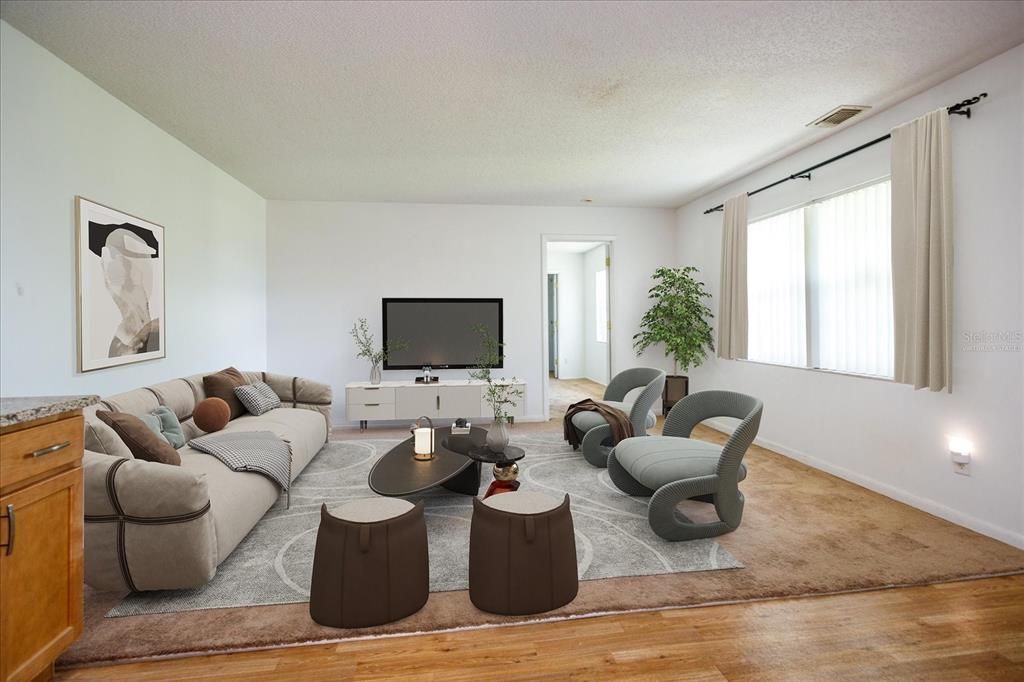 Virtually staged Family Room