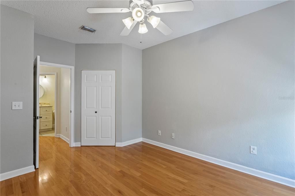 The secondary bedroom with great closet space