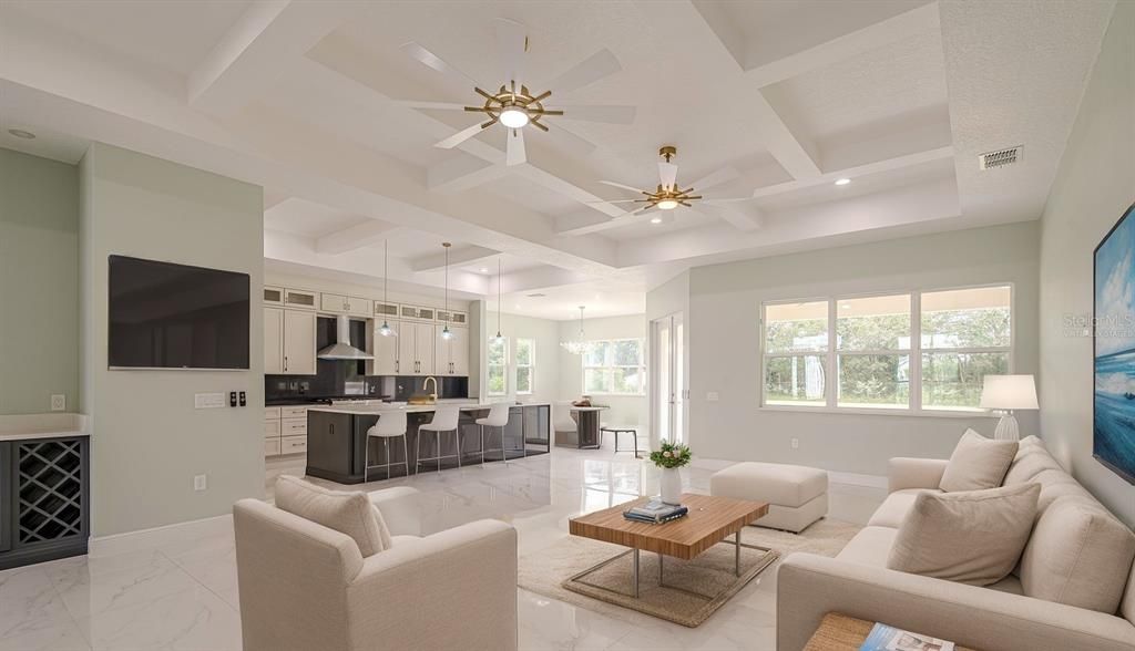 Living Room with view of the kitchen and dinette