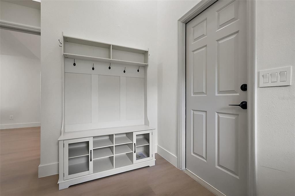 Drop zone in the laundry room directly leading in from the garage.