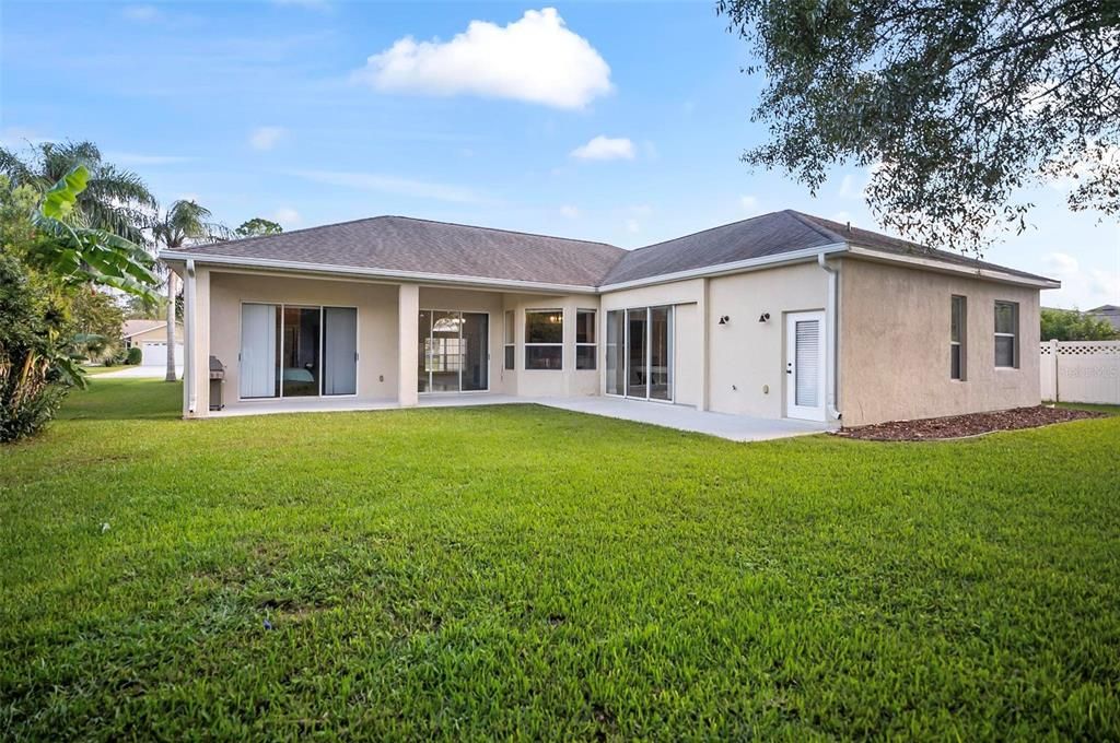 Spacious backyard with room for a pool and firepit