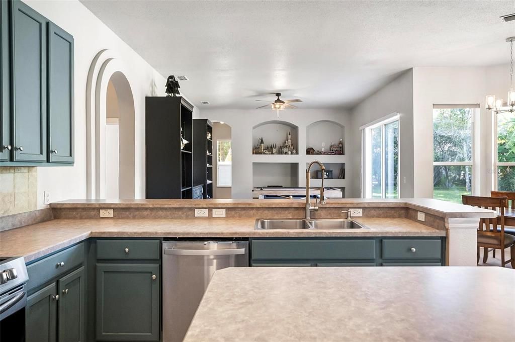 View of great room from kitchen