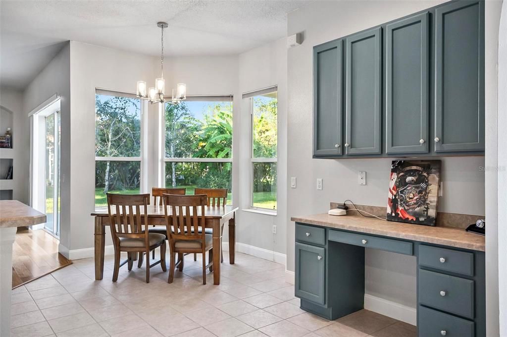 Breakfast nook and built-in desk