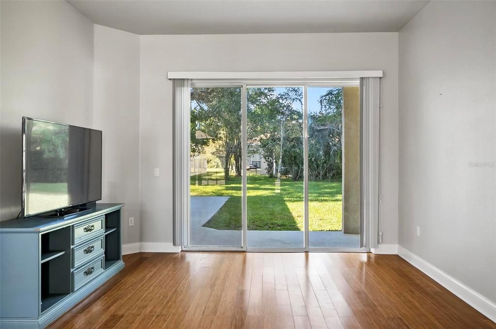 Living Room with sliding glass doors to the lanai