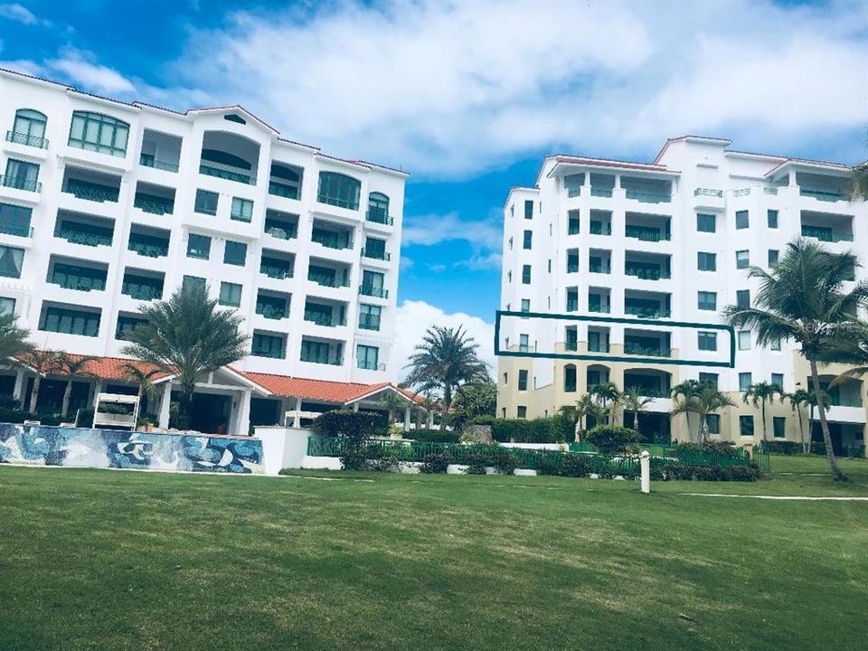 View from golf course and beach.