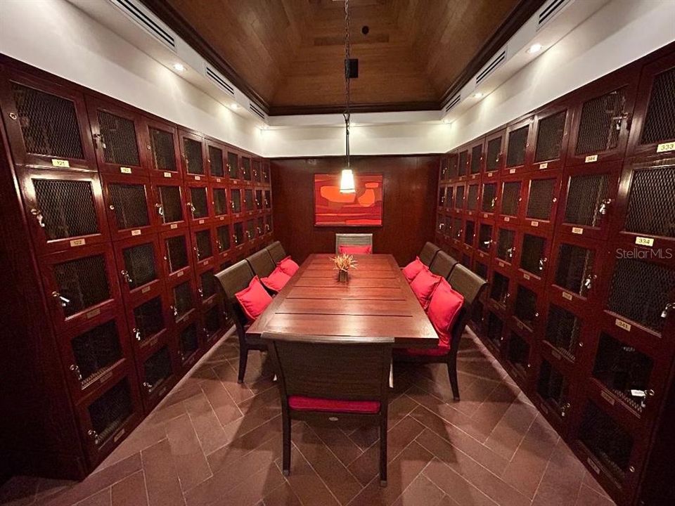 Wine cellar with private locker for each Ocean Sixteen unit.