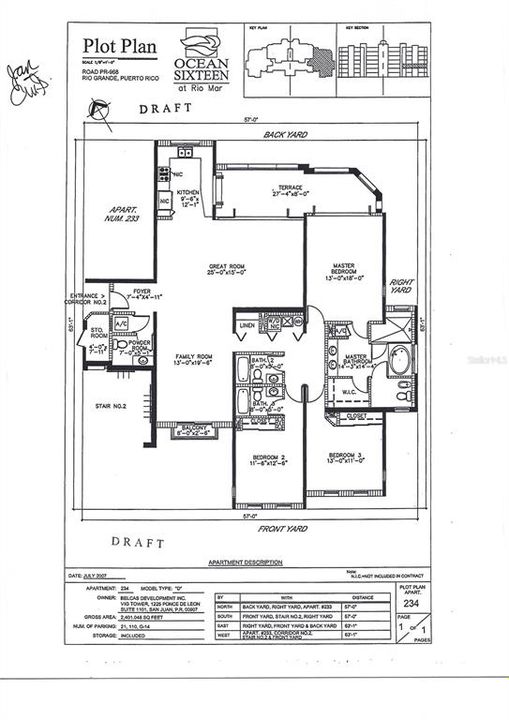 Picture of floor plan with measurements.