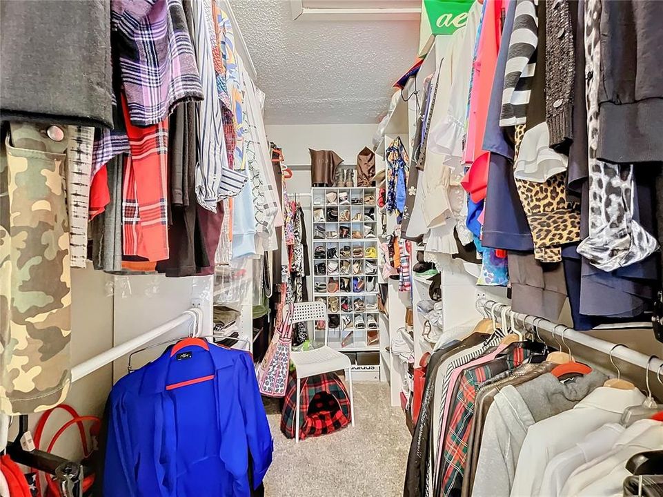 Large walk in primary closet