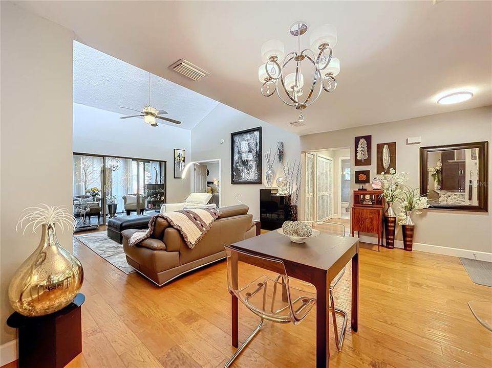 Dinning area overlooking family room