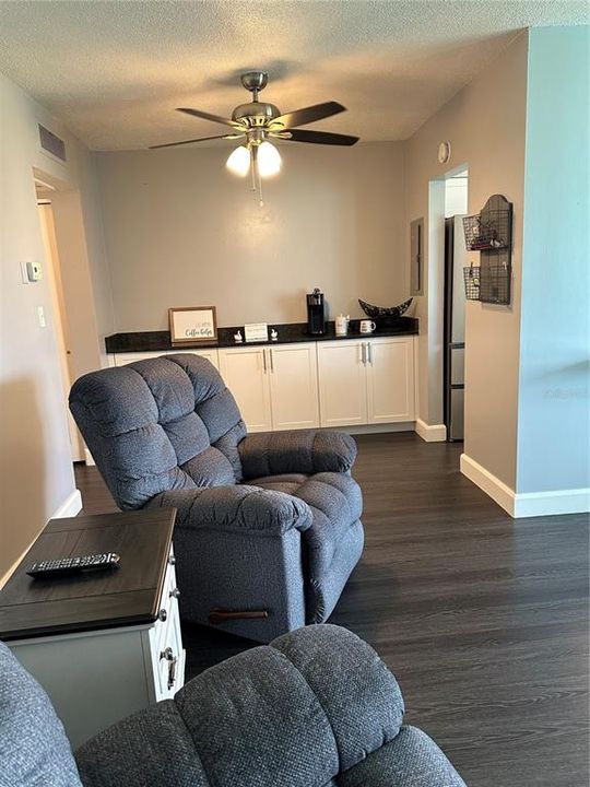 Living room area overlooking the coffee bar area.