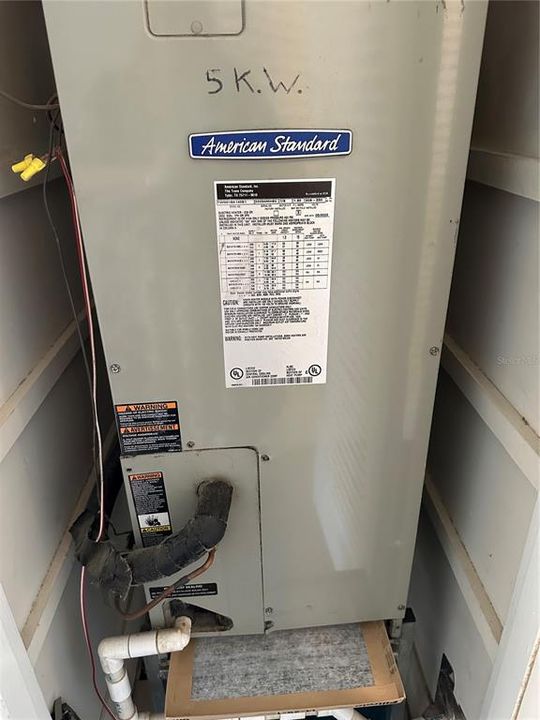 Air handler in storage area.