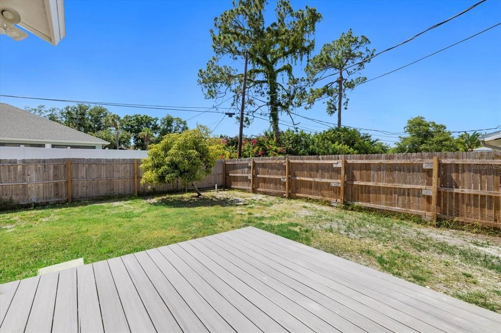 New Trex Deck in back/side yard