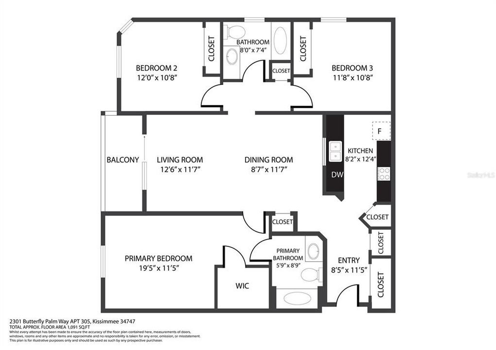 На продажу: $295,000 (3 спален, 2 ванн, 1268 Квадратных фут)