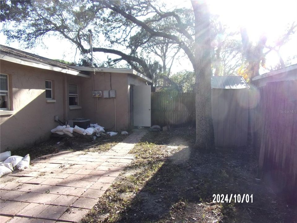 back yard and laundry room