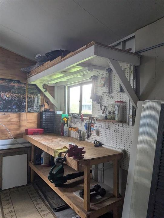 OVERSIZED SHED WITH WORK AREA