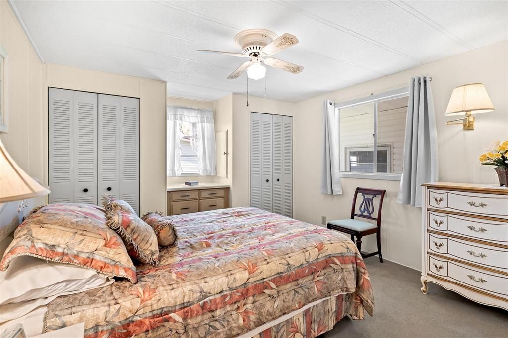 Bedroom Two with Wall Closets and Built-in Dresser