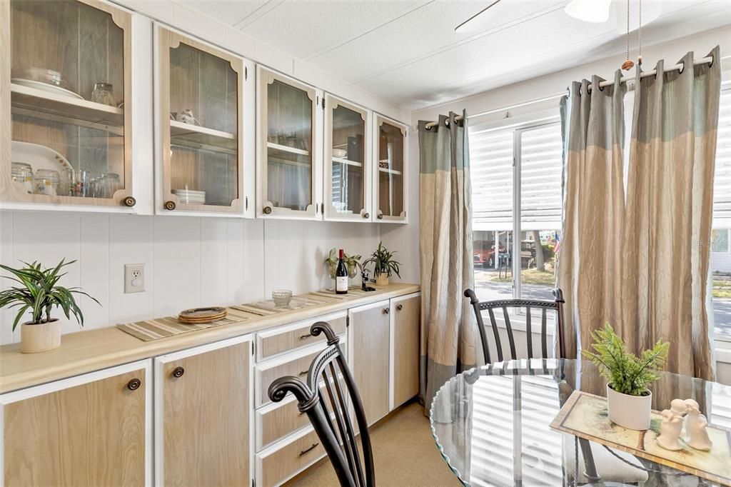 Dining Area with Built-in Cabinets