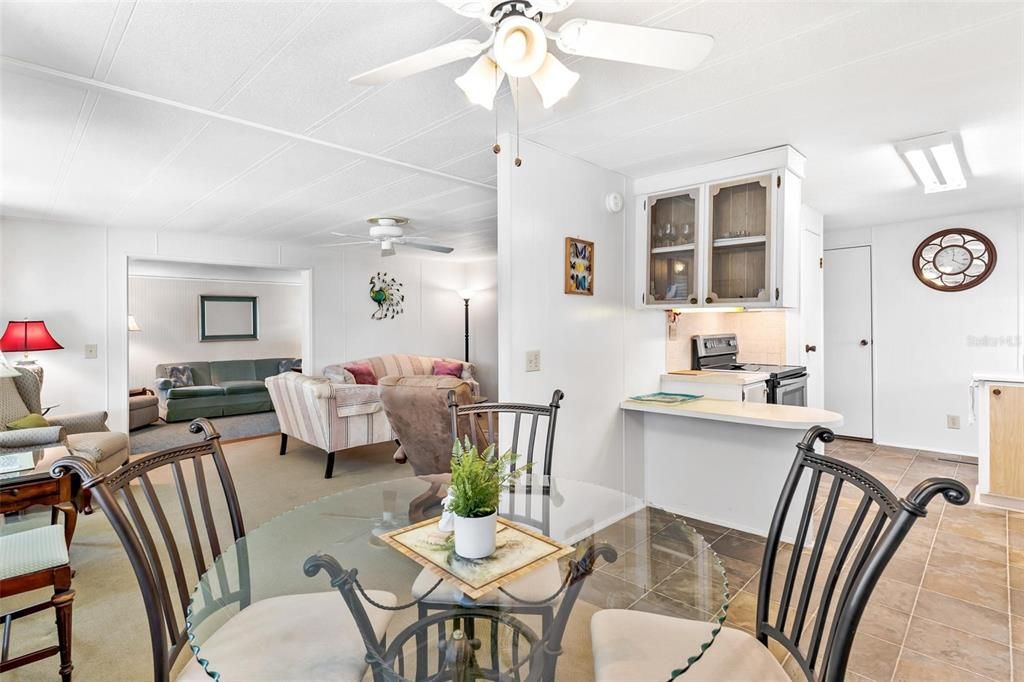 Dining Area overlooking Kitchen and Living Area