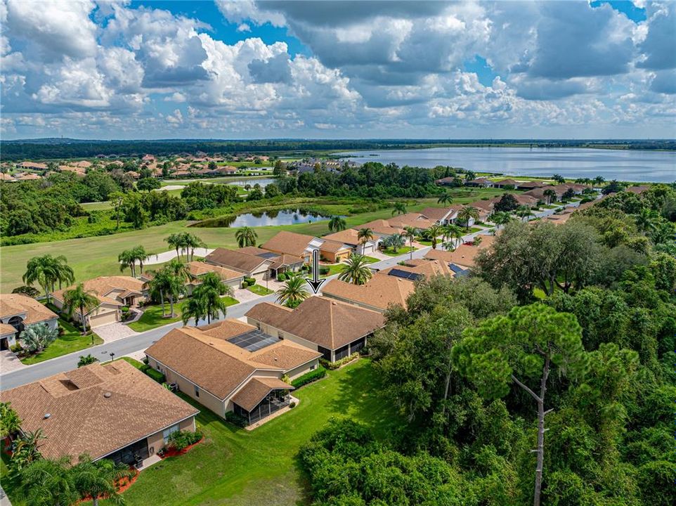 Drone view of neighborhood